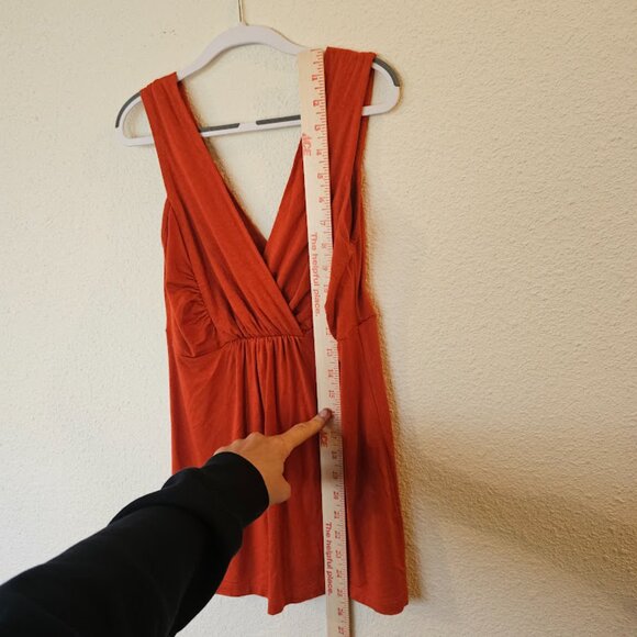 Karen Kane Rust Orange Twist Front Stretch Orange Tank Sleeveless Women XS - Picture 5 of 9